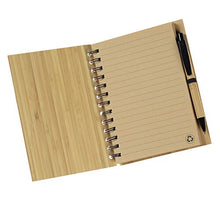 Load image into Gallery viewer, Syracuse Bamboo Cover Notebook with Pen - Wordmark EA Logo