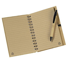 Load image into Gallery viewer, Syracuse Bamboo Cover Notebook with Pen - Wordmark EA Logo